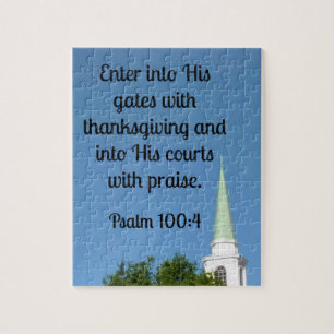 Psalm 100:4 Ga Zijn poorten in met Thanksgiving Legpuzzel