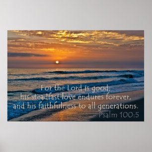 Psalm 100:5 Sunset afbeelding Poster