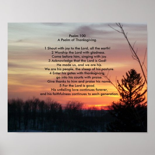 Psalm 100 A Thanksgiving Poster (Voorkant)