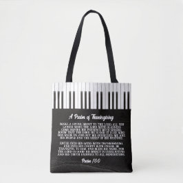 Psalm 100 met Afbeelding van Piano Key - zwart en  Draagtas