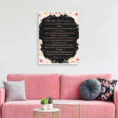 Psalm 103:1-6 Wall Art Canvas - Zwart Bloemen Prin (Insitu (Woonkamer))