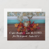 Psalm 107:1 Ik geef bedankt aan de Heere, want Hij Briefkaart (Voorkant / Achterkant)