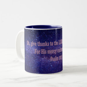 Psalm 107:1 tweekleurige koffiemok