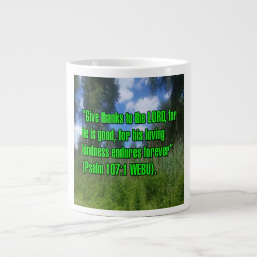 Psalm 107:1 WEBU Mug (Devant)