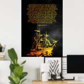 Psalm 107:23-30 Bijbelversie Poster (Thuiskantoor)