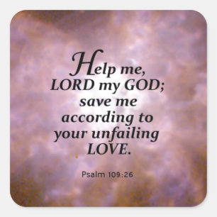 Psalm 109:26 vierkante sticker