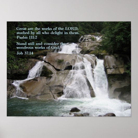 Psalm 111:2 Waterval Poster (Voorkant)