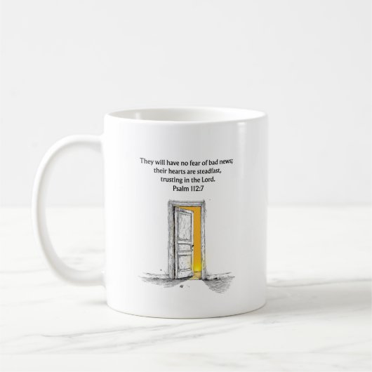 Psalm 112:7 Bible Verse Christian Gift Mug (Gauche)