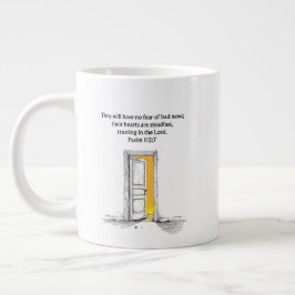Psalm 112:7 Bijbelvers Christelijke Geschenkmok Extra Grote Beker