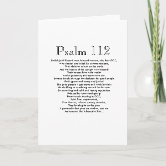 Psalm 112 Gelukkige Verjaardag! Kaart (Voorkant)