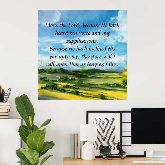 Psalm 116:1-2 poster (Thuiskantoor)