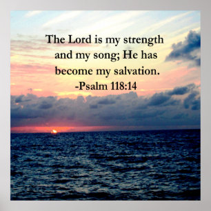 PSALM 118 14 ZONSOPGANG BOVEN DE OCEAAN POSTER