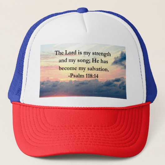 PSALM 118 14 ZONSOPGANG BOVEN DE OCEAAN TRUCKER PET (Voorkant)