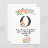 Psalm 118:1, letter O, waterverf scriptkaart (Voorkant / Achterkant)