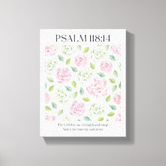 PSALM 118:1 Poster - De Heer is mijn kracht Canvas Afdruk
