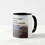 Psalm 118:22 De steen die de bouwers verworpen heb Mok (Voorkant rechts)