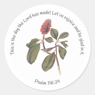 Psalm 118:24 Canada Warbler Ronde Sticker