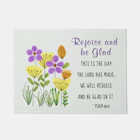 Psalm 118:24 Dit is de Dag van de Heer Deurmat (Voorkant)