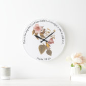 Psalm 118:24 en Blauwe Winged Gele Warbler Bird Grote Klok (Huis)