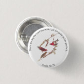 Psalm 118:24 en drie rode vogels ronde button 3,2 cm (Voorkant /achterkant)