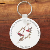 Psalm 118:24 en drie rode vogels sleutelhanger (Voorkant)