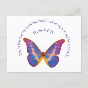 Psalm 118:24 en Waterverf Butterfly Briefkaart