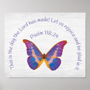 Psalm 118:24 en Waterverf Butterfly Poster