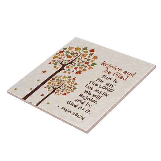 Psalm 118:24 Rejoice and be Glad, Autumn Trees Tegeltje (Zijkant)