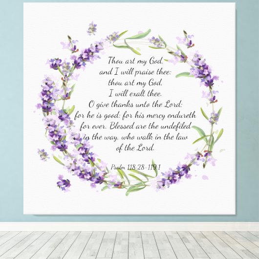 Psalm 118: 28-119:1 acryldruk canvas afdruk (Insitu (Houten vloer))