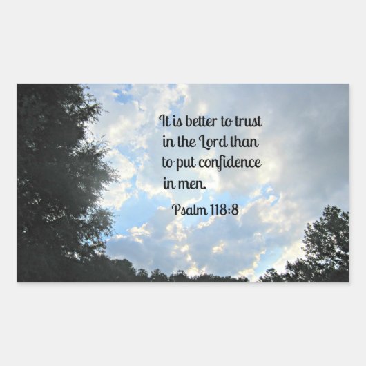 Psalm 118:8 rechthoekige sticker (Voorkant)