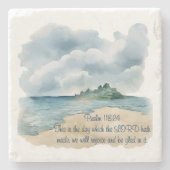 Psalm 118 A Day to Rejoice Clouds and Beach Scene Stenen Onderzetter (Voorkant)