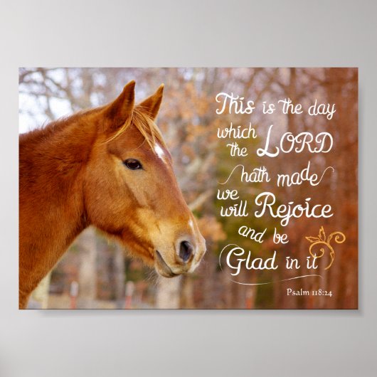 Psalm 118 Bijbel Poster van kastanjepaarden (Voorkant)