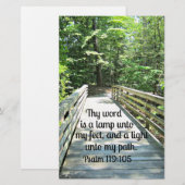 Psalm 119:105 Mijn woord is een lamp.. Briefpapier (Voorkant / Achterkant)