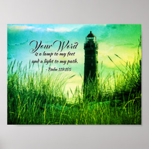 Psalm 119:105 Uw woord is een lamp aan mijn voeten Poster