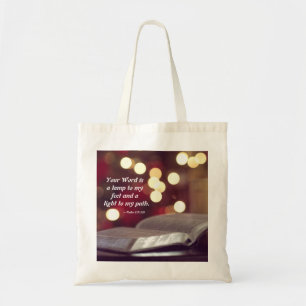 Psalm 119:105 Uw woord is een lamp aan mijn voeten Tote Bag