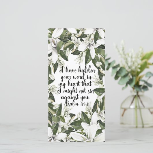 Psalm 119:11, Waterverf tweeslachtig bladwijzer (Staand voorkant)