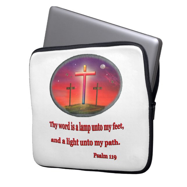 psalm 119 koopwaar laptop sleeve (Voorkant Links)