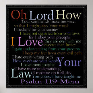 Psalm 119 Mem Stone tablet Poster