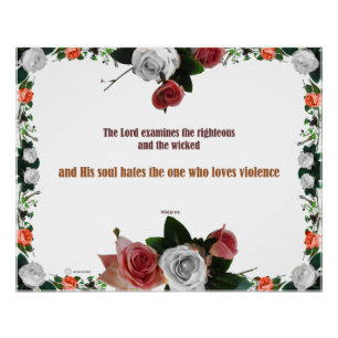 Psalm 11:5, geen geweld perfect poster