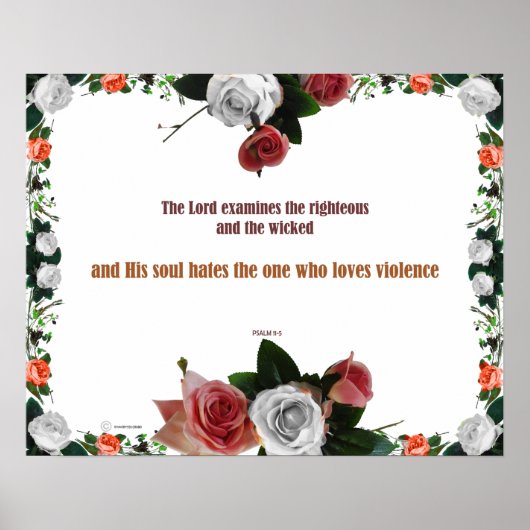 Psalm 11:5, geen geweld poster (Voorkant)