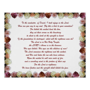 Psalm 11, Schrift, Bijbelversie, Perfect Poster