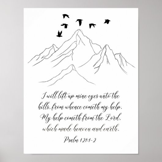 Psalm 121:1-2 ik zal Mijne ogen, Schrift omhoog ti Poster (Voorkant)