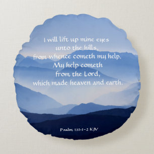 Psalm 121:1-2 Mijn hulp komt van de LORD Rond Kussen