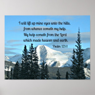 Psalm 121:1 Ik zal mijn ogen optillen... Poster