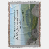 Psalm 121:1 Throw Blanket Blue Ridge Moutains Deken (Voorkant Verticaal)