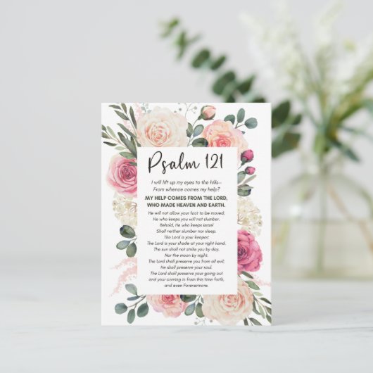 Psalm 121 Ik zal mijn ogen opheffen Bloemenbijbel Briefkaart (Staand voorkant)