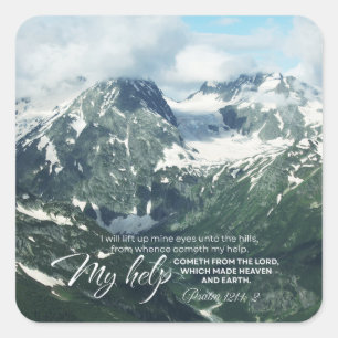 Psalm 121 Ik zal mijn ogen optillen naar de heuvel Vierkante Sticker