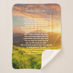 Psalm 121 Scripture Sherpa Blanket Sherpa Deken