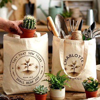 Psalm 126:5 Christelijke Tuinier Geloven Bloemen Tote Bag