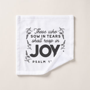 Psalm 126:5 Schrift Typografie – Oogsten in Blijds Washandje